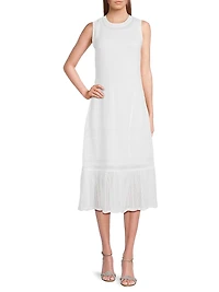 Pointelle-Knit Midi-Dress