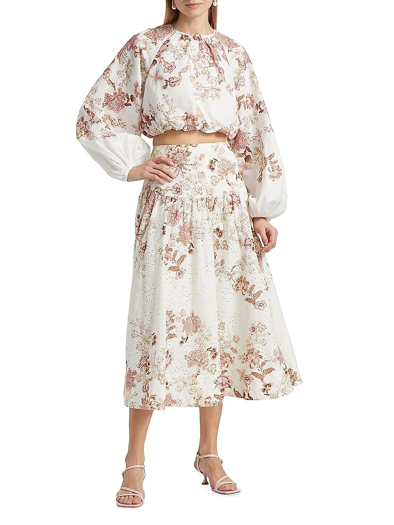 Diza Floral Midi-Skirt