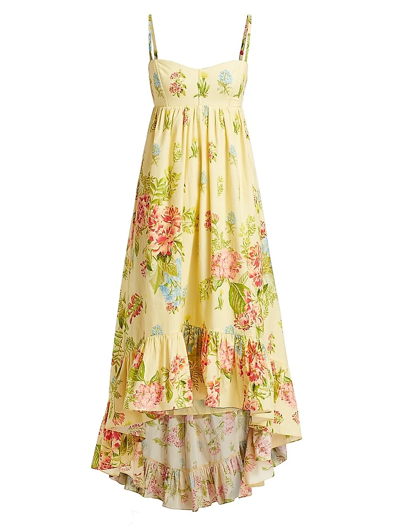 Dhun Floral Cotton High-Low Maxi Dress