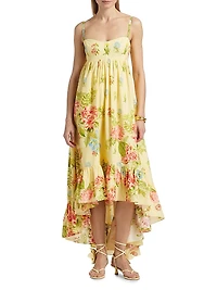 Dhun Floral Cotton High-Low Maxi Dress
