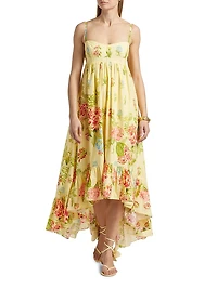 Dhun Floral Cotton High-Low Maxi Dress