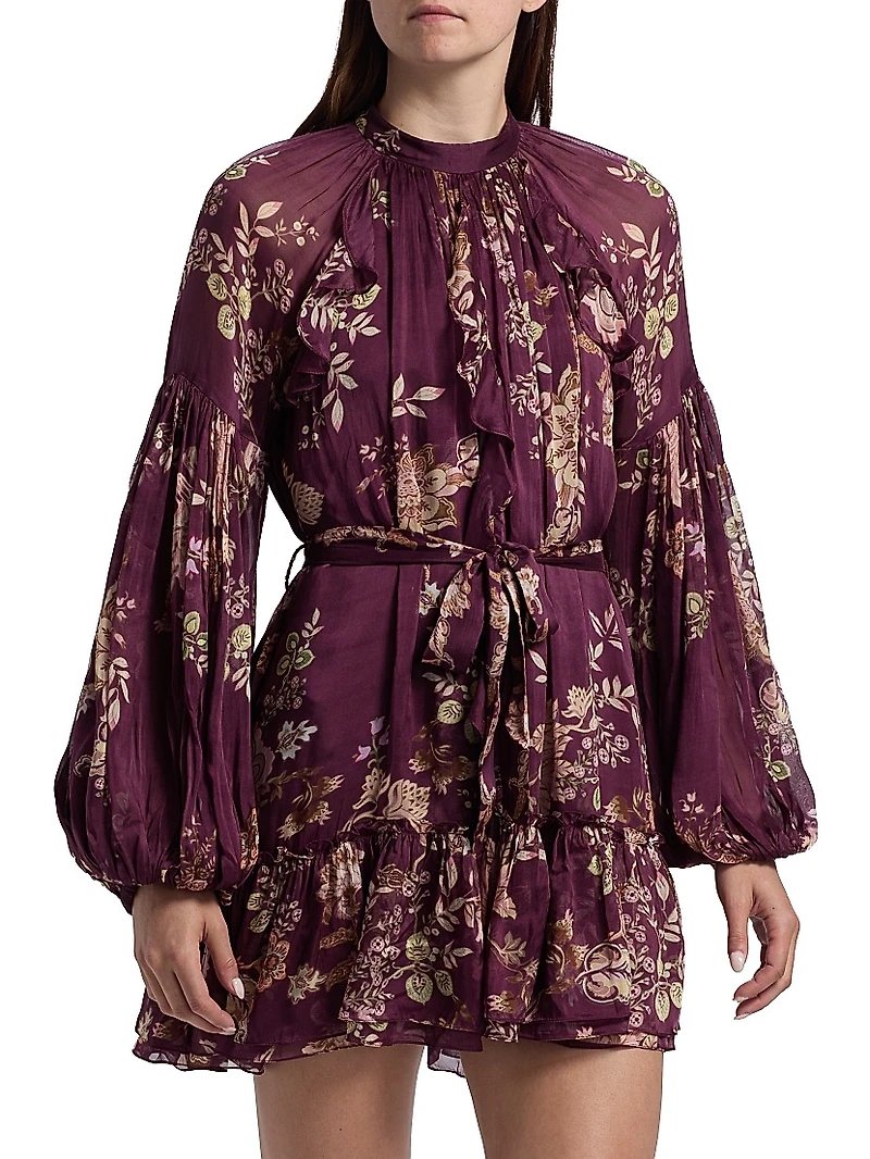 Savi Ruffled Floral Minidress