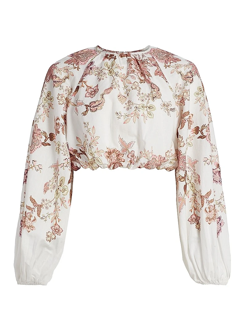 Diza Floral Bubble Hem Top