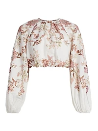 Diza Floral Bubble Hem Top