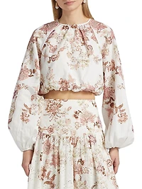 Diza Floral Bubble Hem Top