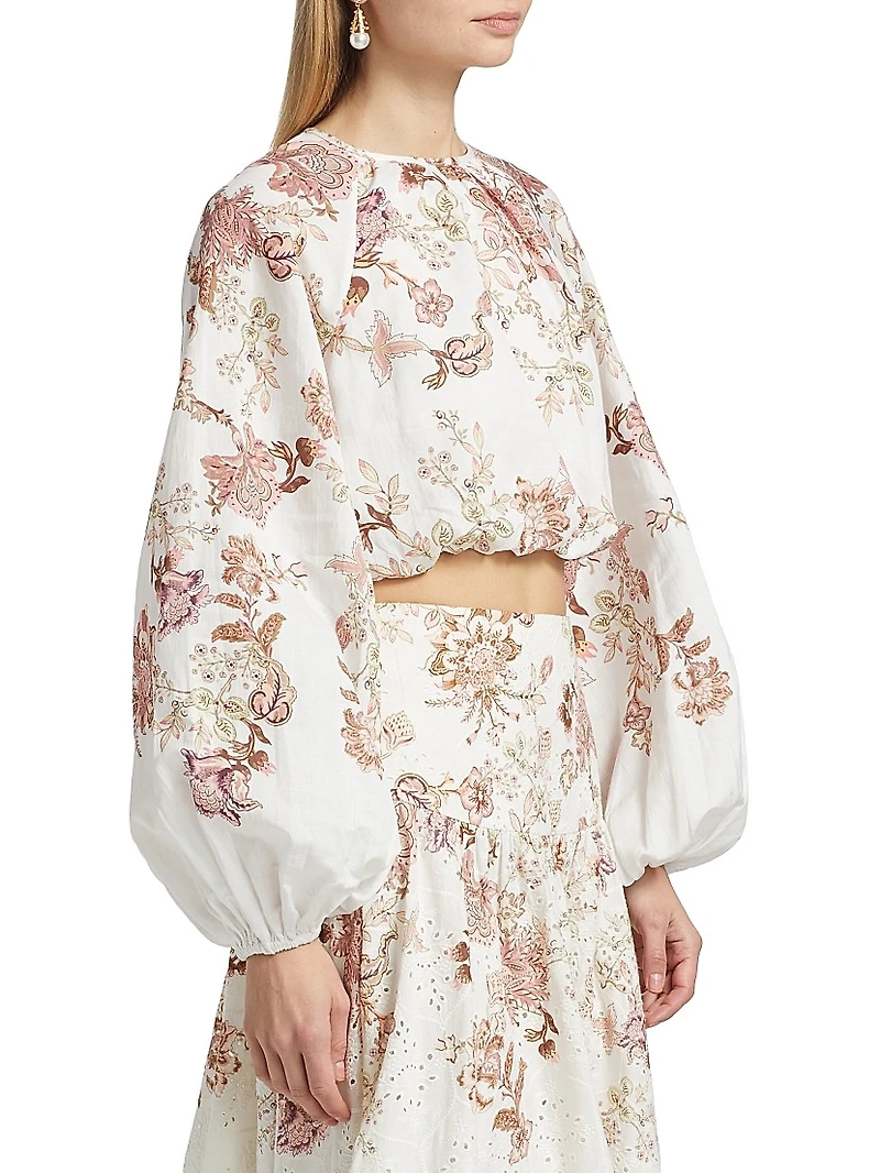 Diza Floral Bubble Hem Top