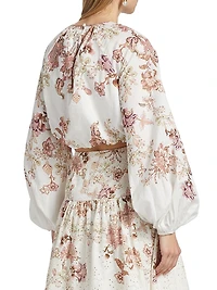 Diza Floral Bubble Hem Top