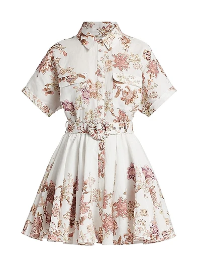 Diza Floral Mini Shirtdress