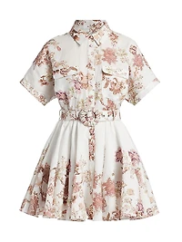 Diza Floral Mini Shirtdress