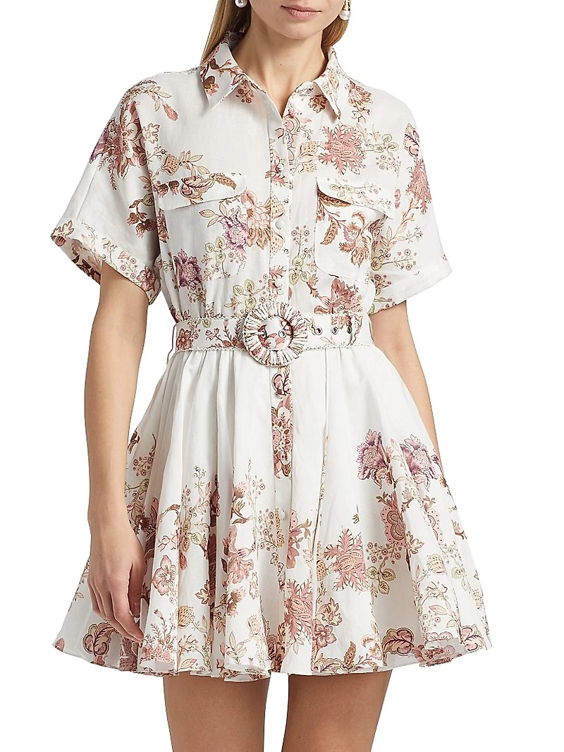 Diza Floral Mini Shirtdress