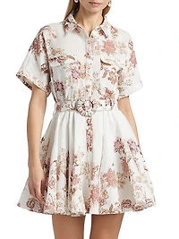Diza Floral Mini Shirtdress