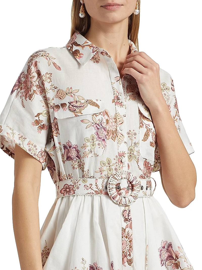 Diza Floral Mini Shirtdress