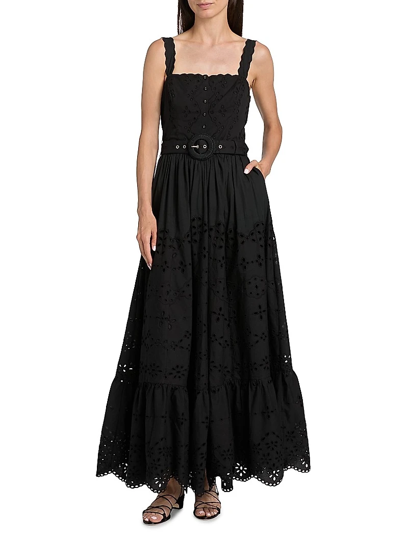 Raga Belted Cotton Maxi Dress