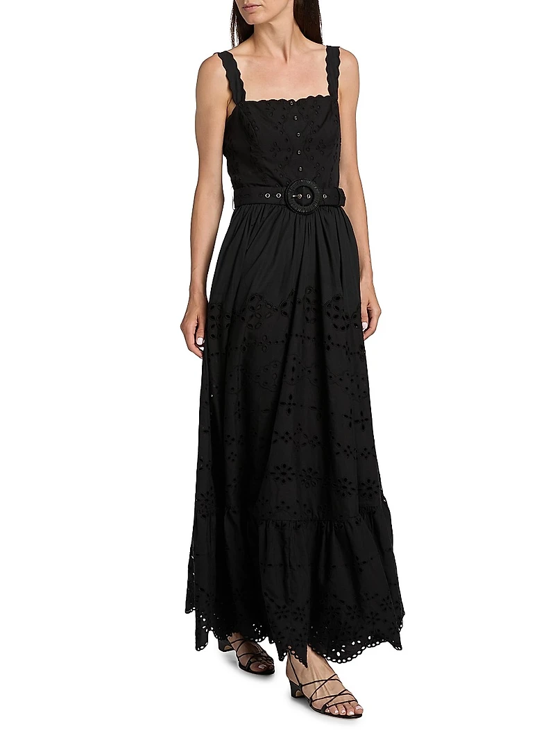 Raga Belted Cotton Maxi Dress