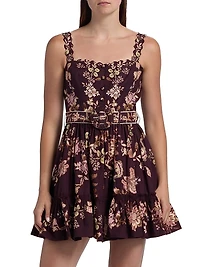 Savi Belted Cotton Minidress