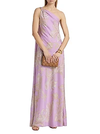 Jiah Paisley One-Shoulder Gown
