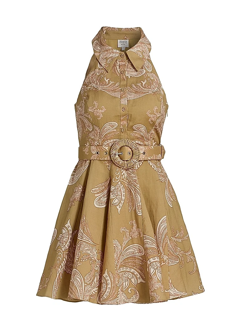 Sakhi Paisley Belted Minidress