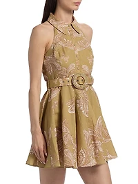 Sakhi Paisley Belted Minidress