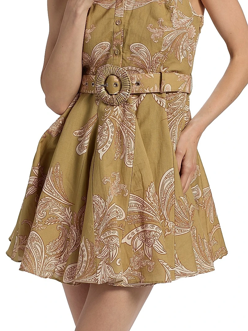 Sakhi Paisley Belted Minidress