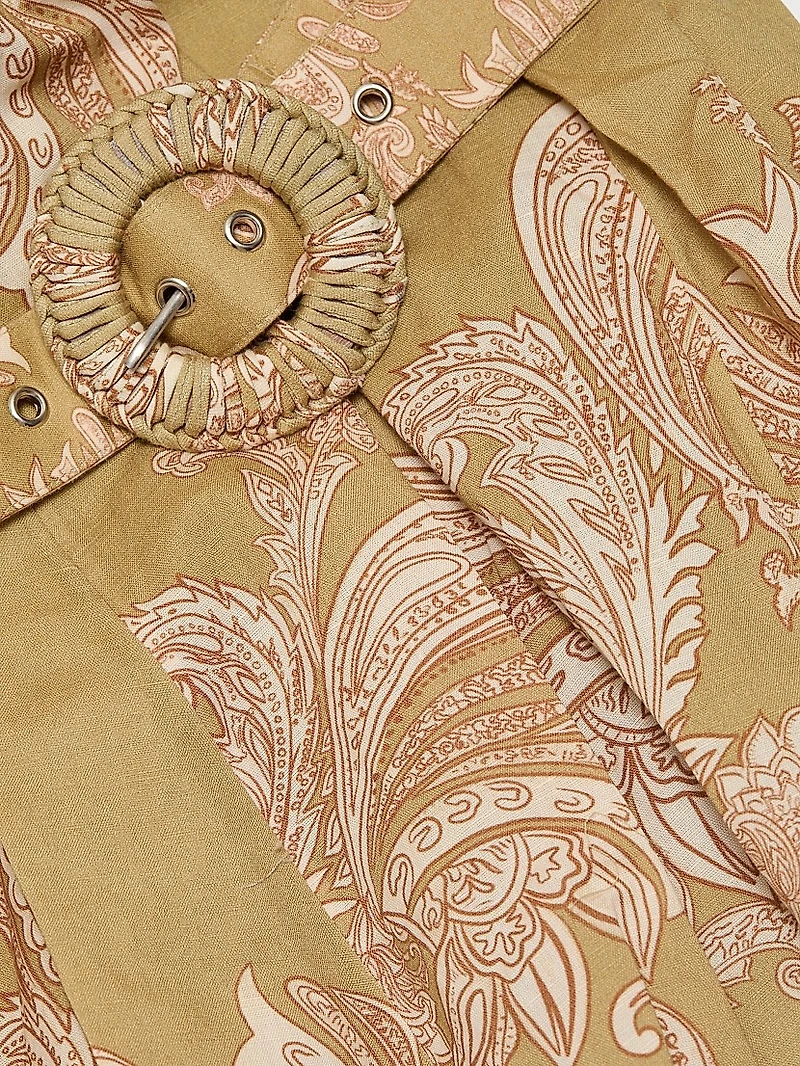 Sakhi Paisley Belted Minidress