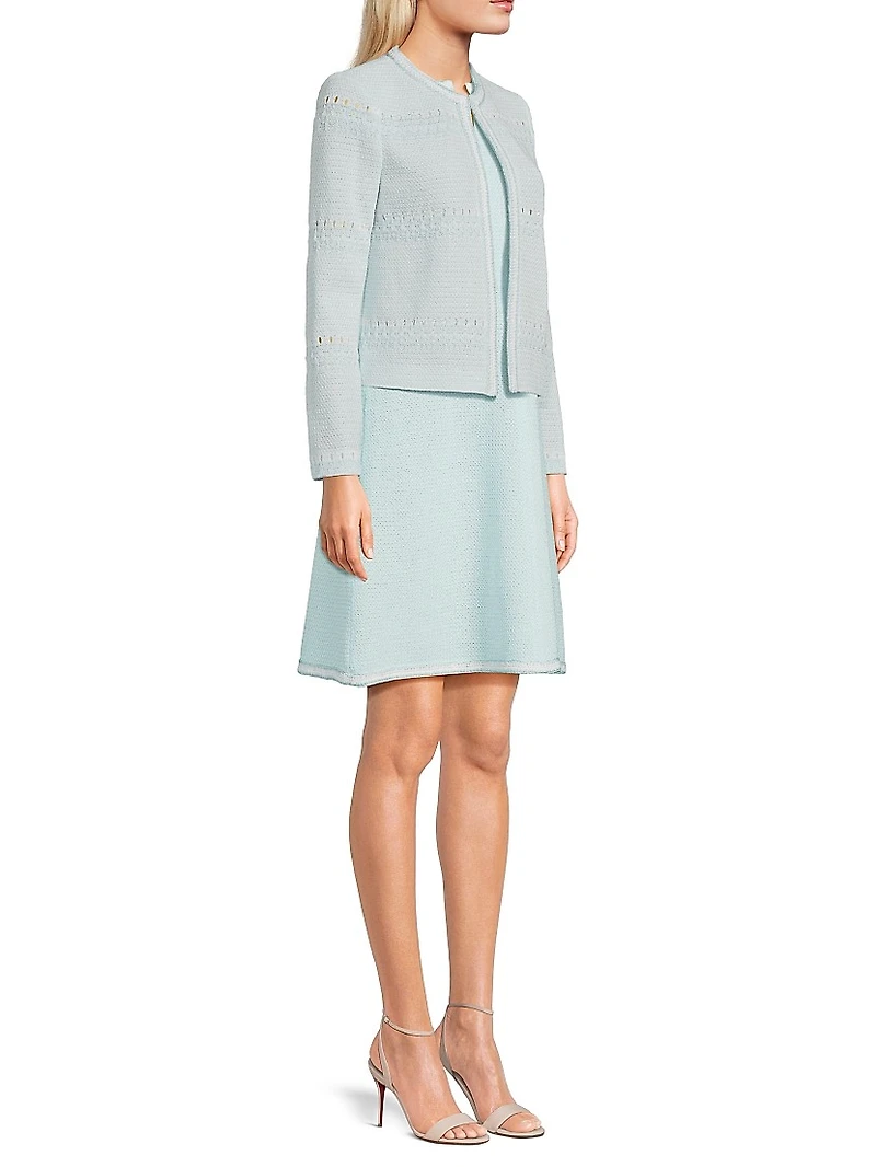 Crochet Open-Front Jacket