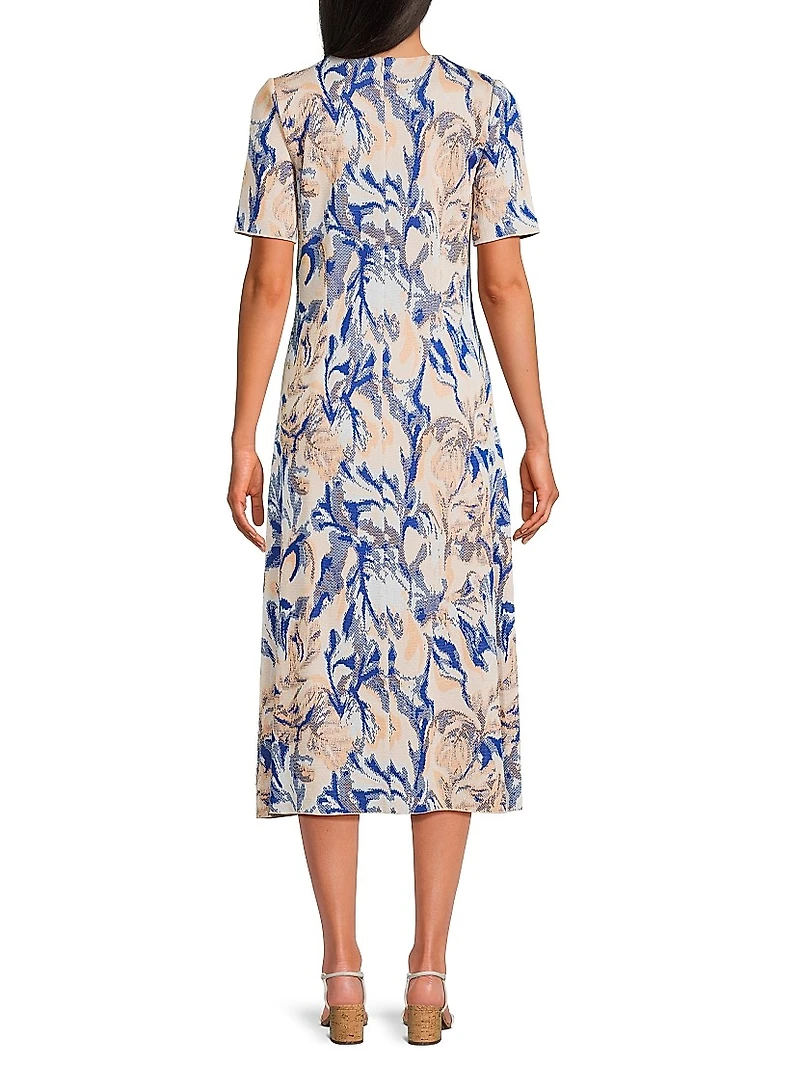 Floral Jacquard Knit Midi-Dress
