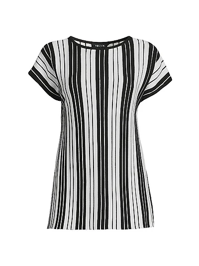 Striped Cap-Sleeve Top