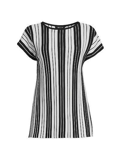 Striped Cap-Sleeve Top
