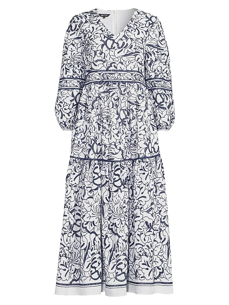 Printed Tiered Cotton Maxi Dress