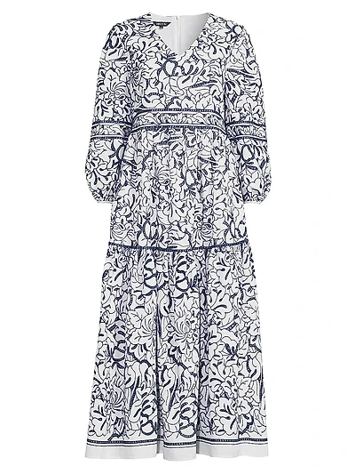 Printed Tiered Cotton Maxi Dress