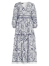 Printed Tiered Cotton Maxi Dress