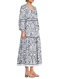 Printed Tiered Cotton Maxi Dress