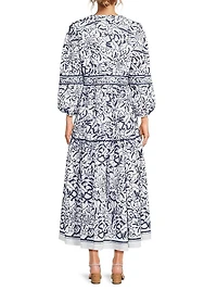 Printed Tiered Cotton Maxi Dress