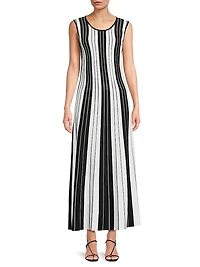 Striped A-Line Maxi Dress