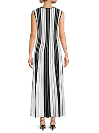 Striped A-Line Maxi Dress