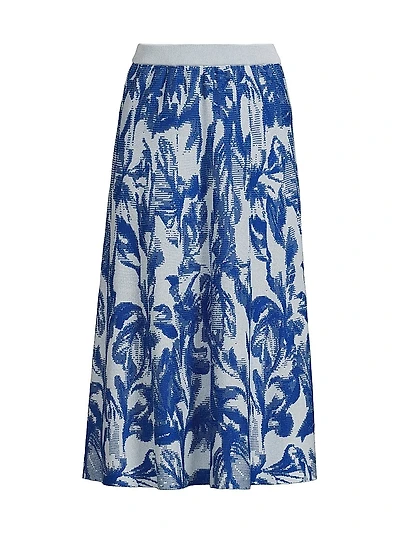 Heritage Fit Floral-Jacquard Midi-Skirt