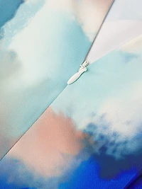 Modern Fit Watercolor-Print Midi-Dress