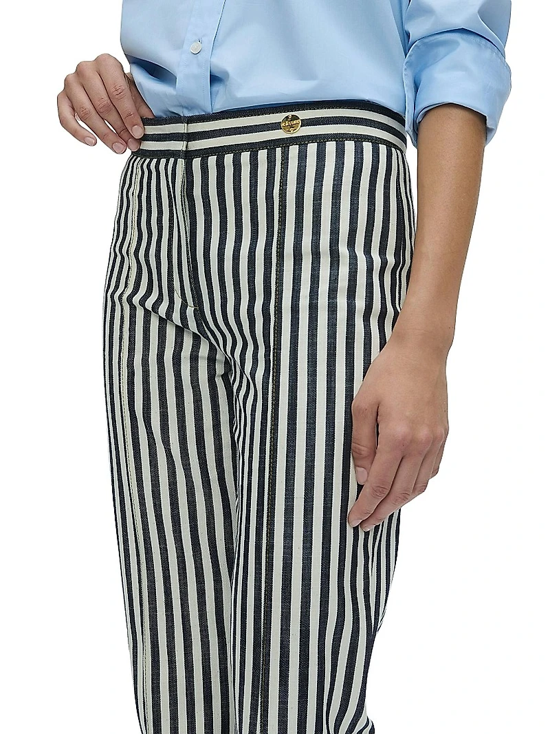 Lola Denim Stripes Crop Pants