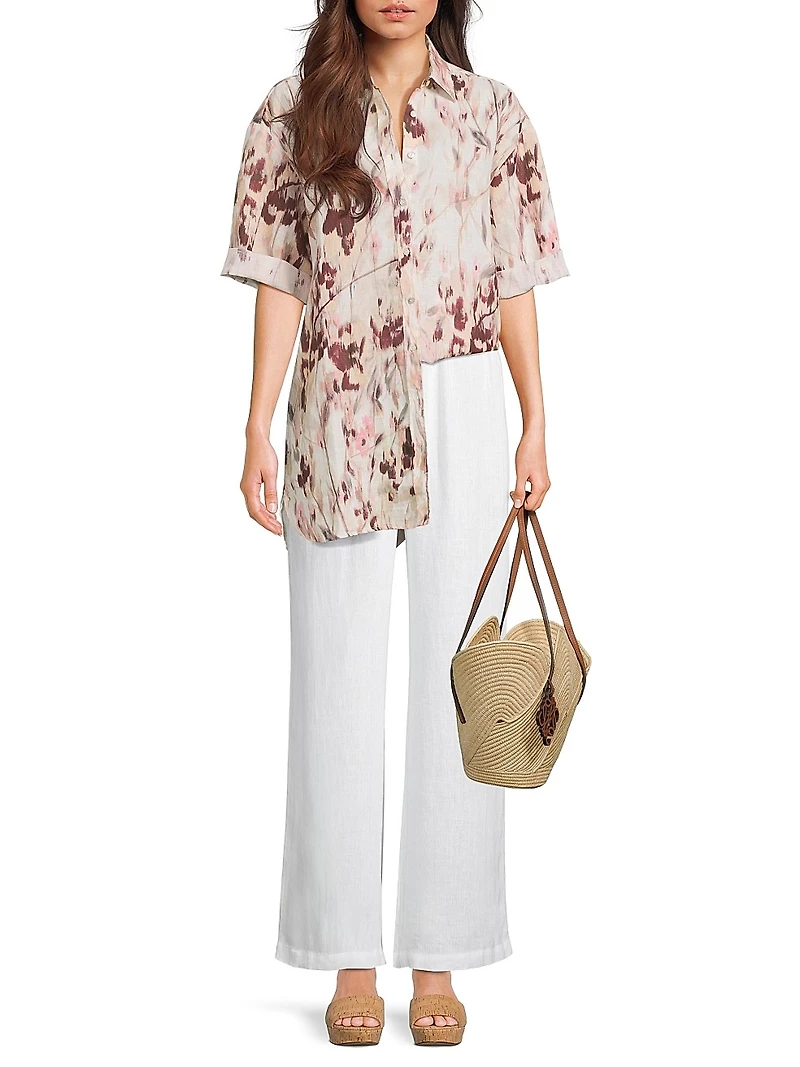 Printed Linen Blouse