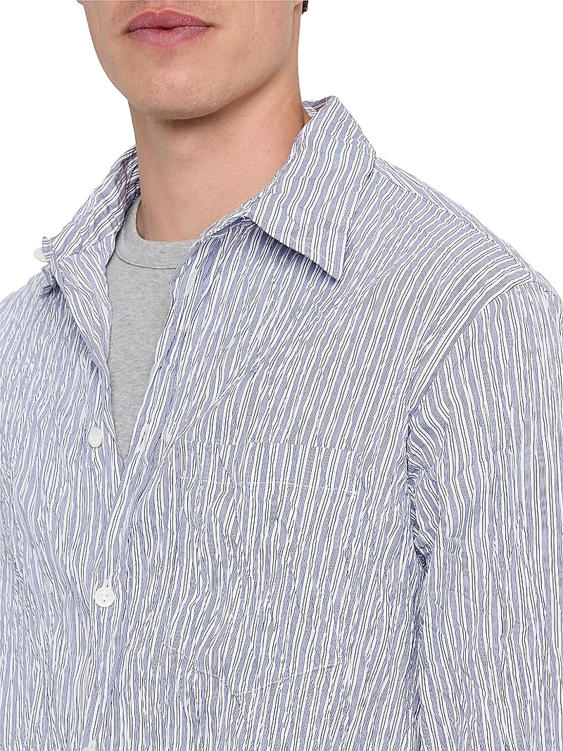 Technical Cotton Double-Striped Shirt