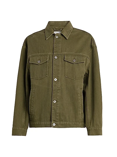 Denim Button-Front Jacket