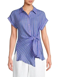 Striped Side-Tie Top