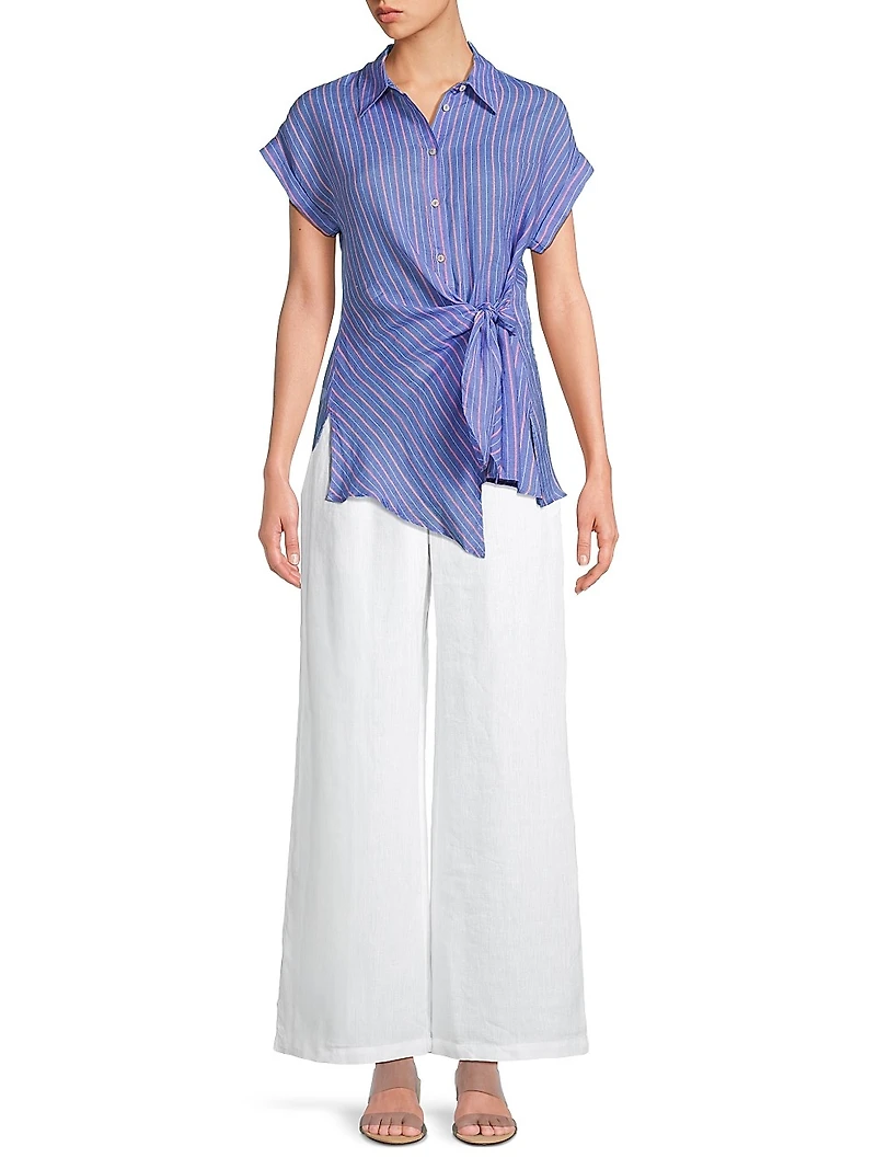 Striped Side-Tie Top