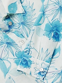 Floral Linen Belted Shirtdress