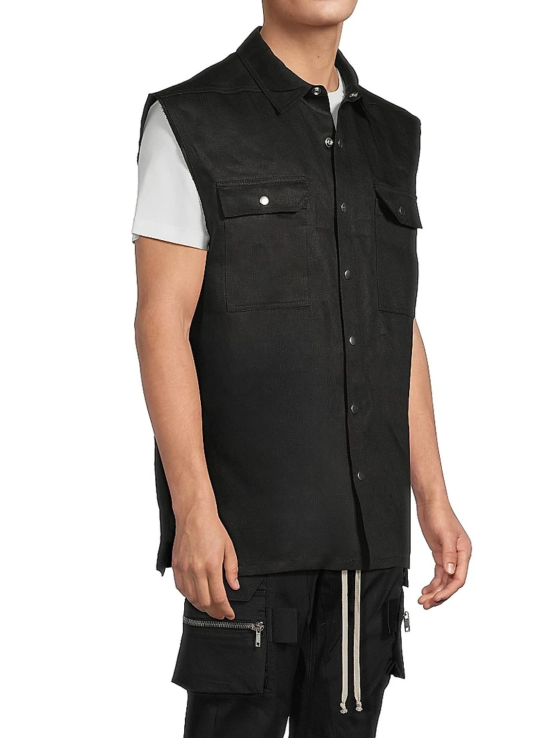 Oversized Linen Vest