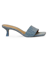 Ada 50MM Denim Open-Toe Mules