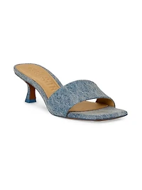 Ada 50MM Denim Open-Toe Mules
