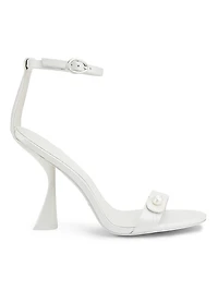 Zenita Pearl-Embellished Leather 100MM Heel Sandals