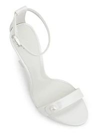 Zenita Pearl-Embellished Leather 100MM Heel Sandals