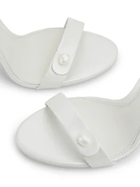 Zenita Pearl-Embellished Leather 100MM Heel Sandals